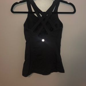 black athletic tank top
